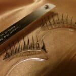 Fake lashes before being placed on the eyes