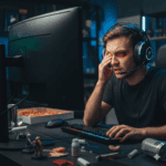 Adult receiving a comprehensive eye health exam in a modern Manhattan optometry office