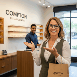 blue light glasses user