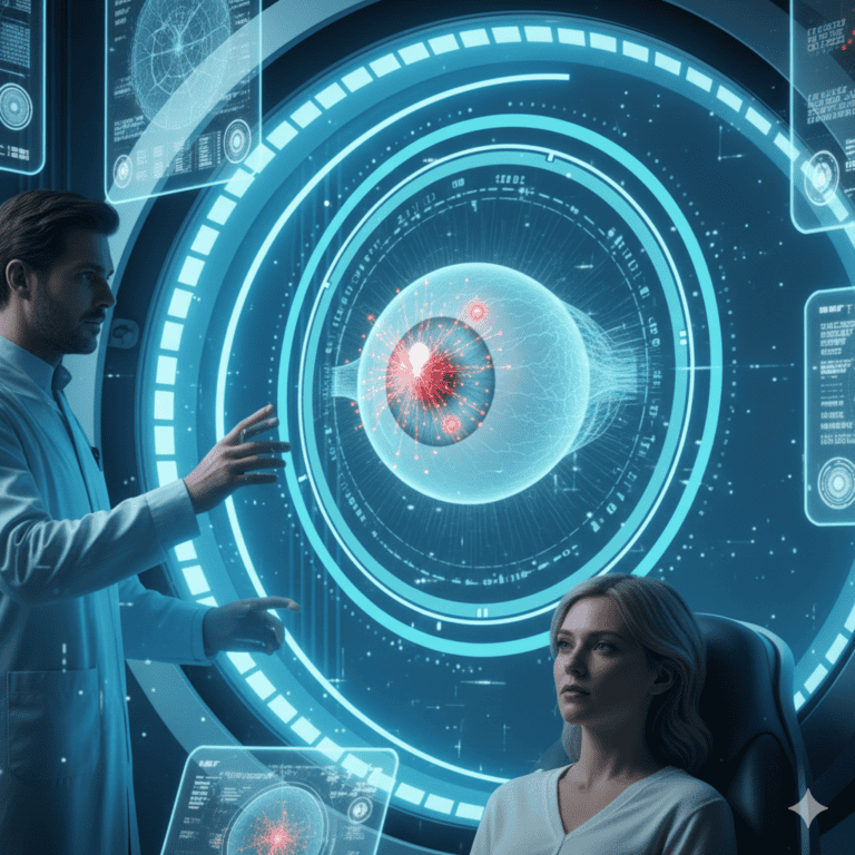 Advanced imaging technology used during modern eye health exams to analyze retinal and optic nerve health